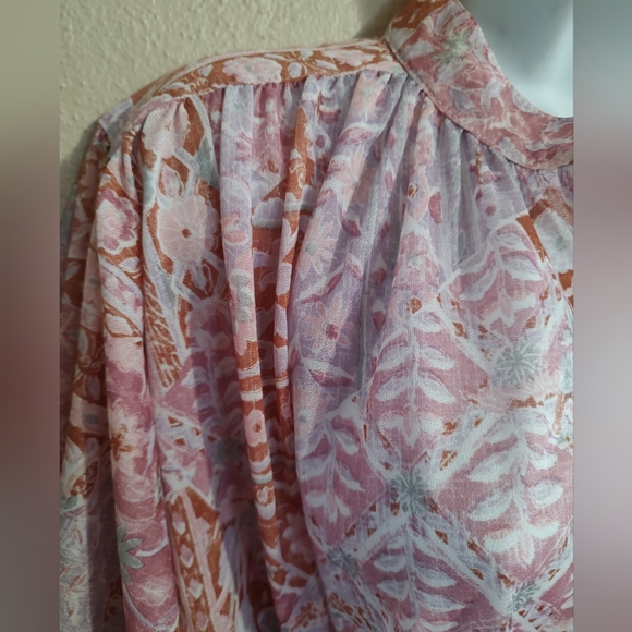 Vintage 1970's Dress Spring Floral & Bird Print Size Large XLarge Kenny Classics - Picture 9 of 13